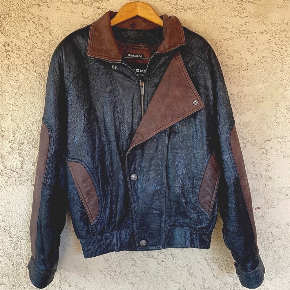 Wilson’s leather jacket ultra brown and black VINTAGE small